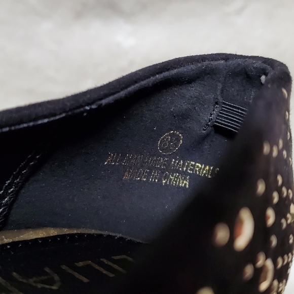 LILIANA Parish 2 Black Gold Studded Pointed Toe 5 Inch Heels Stiletto Pumps 8.5 - Picture 16 of 16